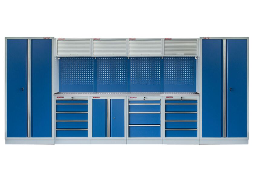 Kvalitný PROFI BLUE dielenský nábytok - 4535 x 2000 x 495 mm - MTGS1300AO