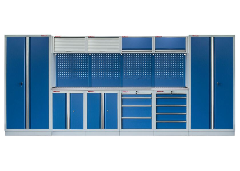 Kvalitný PROFI BLUE dielenský nábytok - 4535 x 2000 x 495 mm - MTGS1300BB1