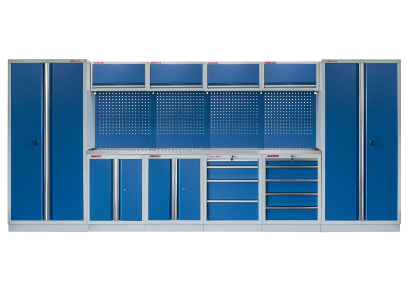 Kvalitný PROFI BLUE dielenský nábytok - 4535 x 495 x 2000 mm - MTGS1300BB2