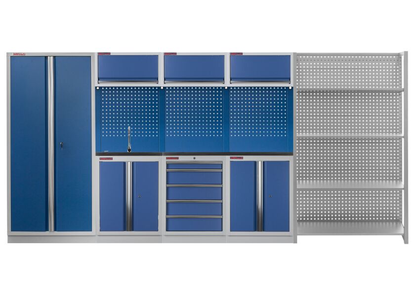 Zostava PROFI BLUE dielenského nábytku 4155 x 495 x 2000 mm - MTGS1300NE