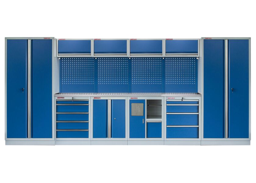 Kvalitný PROFI BLUE dielenský nábytok - 4535 x 2000 x 495 mm - MTGS1301AN