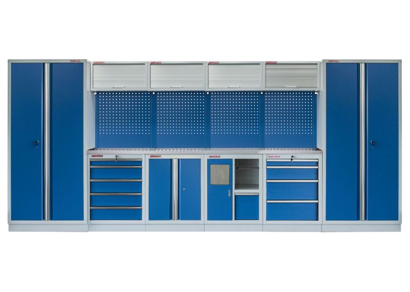 Kvalitný PROFI BLUE dielenský nábytok - 4535 x 2000 x 495 mm - MTGS1301AQ