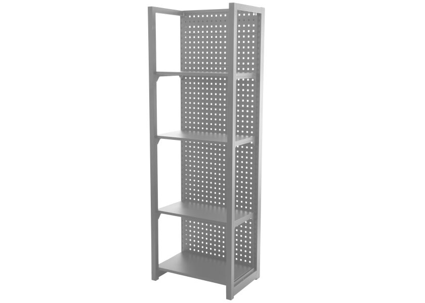 Kovový regál s dierovanou doskou, 680 x 458 x 2000 mm - MTJA680