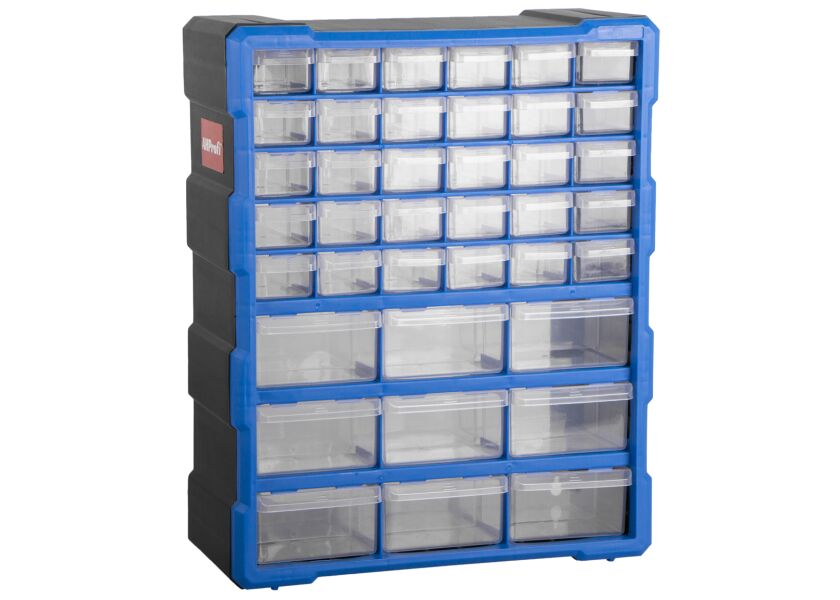 Plastový organizér / box na skrutky, 39 zásuviek - MW1502