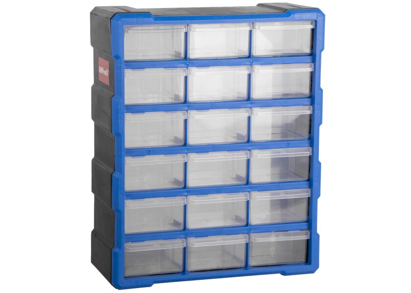 Plastový organizér / box na skrutky, 18 rozdeľovačov - MW1506