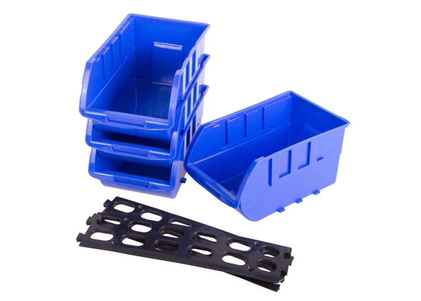 Závesná plastová lišta s 4 plastovými boxami - MW8711