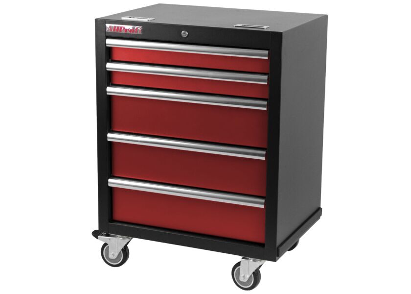 Dielenský vozík na náradie PROFI, 5 zásuviek, červená - RTGC1305W