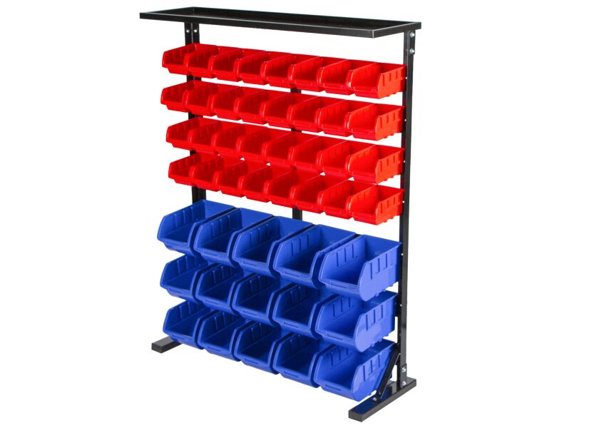 Kovový regál s plastovými boxami 47 ks - SBRF3447