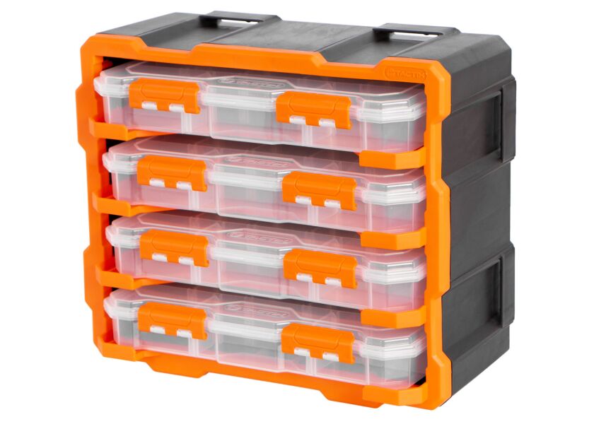 Plastový organizér, 4 uzatvárateľné boxy - TC320670