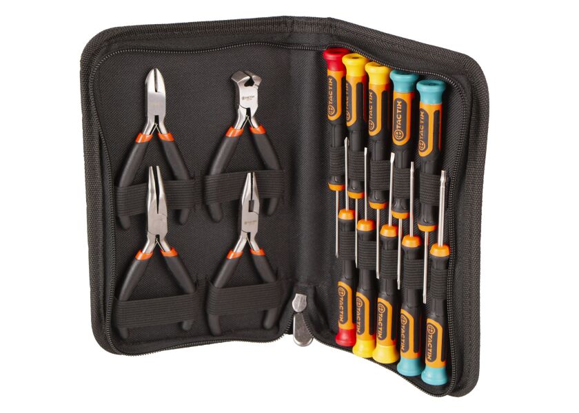 Hodinárske skrutkovače a mini kliešte, 14 ks - TC545714