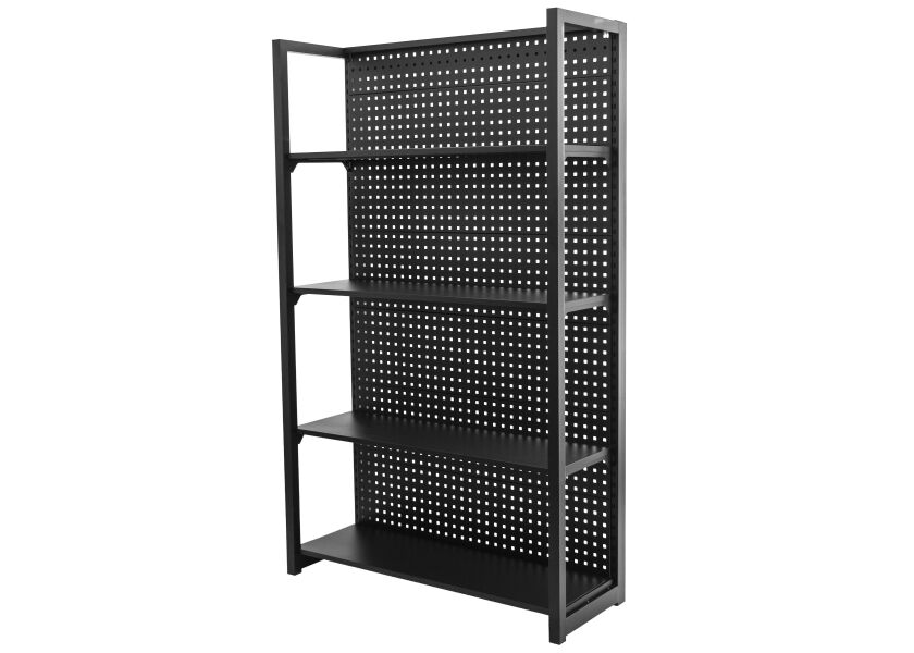 Kovový regál s dierovanou doskou, 1200 x 458 x 2000 mm - TJA1200