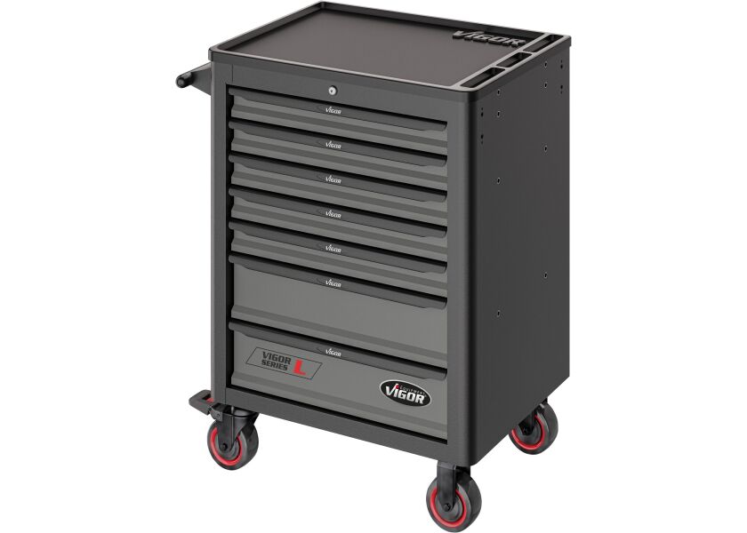 Dielenský vozík na náradie VIGOR 1000 s 7 zásuvkami, šedý - V1901