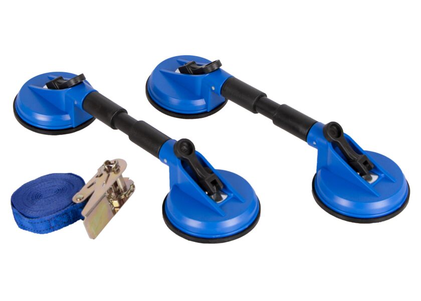 Manipulačné prísavky na sklo (k prenášaniu skiel) s upínacím popruhom - WH9602F