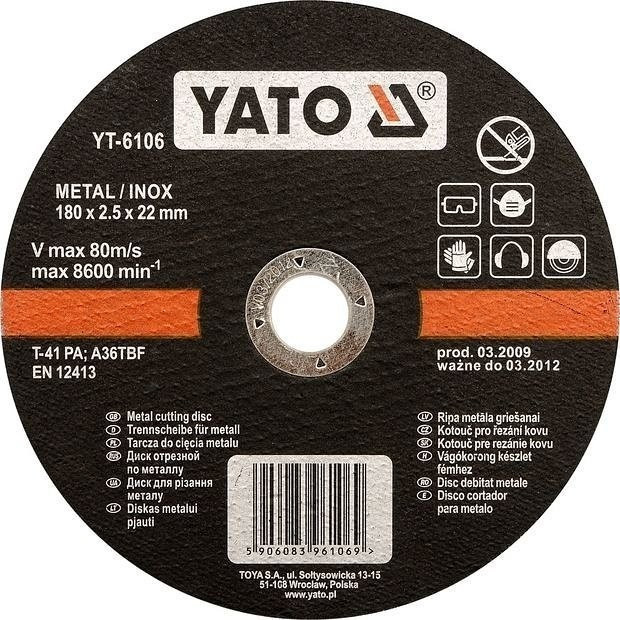 E-shop Kotúč na kov 230 x 22 x 2,0 mm INOX - YT-6107