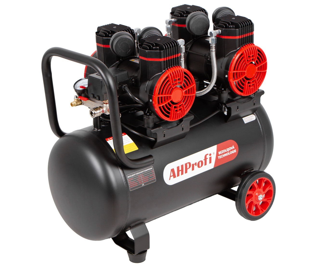 E-shop Bezolejový kompresor 50L, 2x1450W, 4 piesty - AH0050