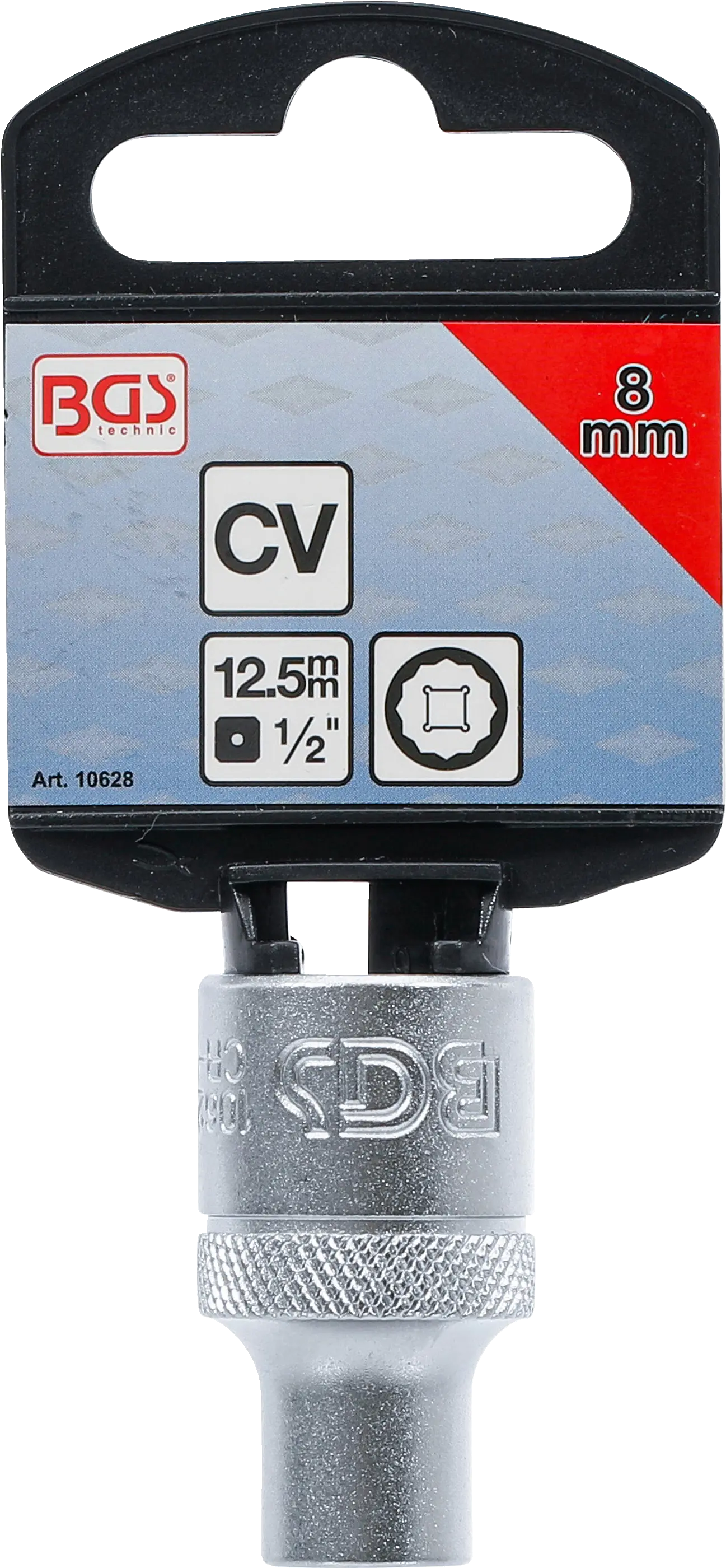 Balenie s etiketou nástrčného kľúča BGS 1/2 palca 8 mm Balenie s etiketou nástrčného kľúča BGS 1/2 palca 8 mm