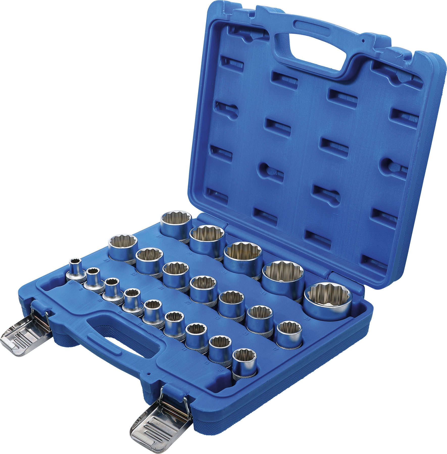 E-shop Nástrčné kľúče, dvanásťhranné, 1/2", 8 - 36 mm, 21 ks - B2267