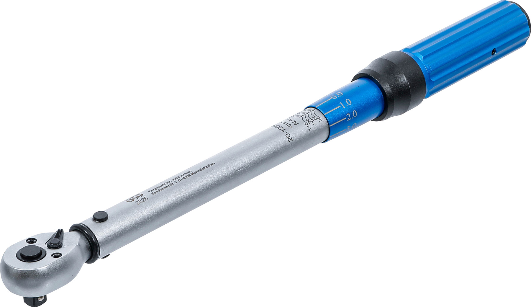 E-shop Momentový kľúč 3/8" s certifikátom, 20 - 120 Nm - B2826
