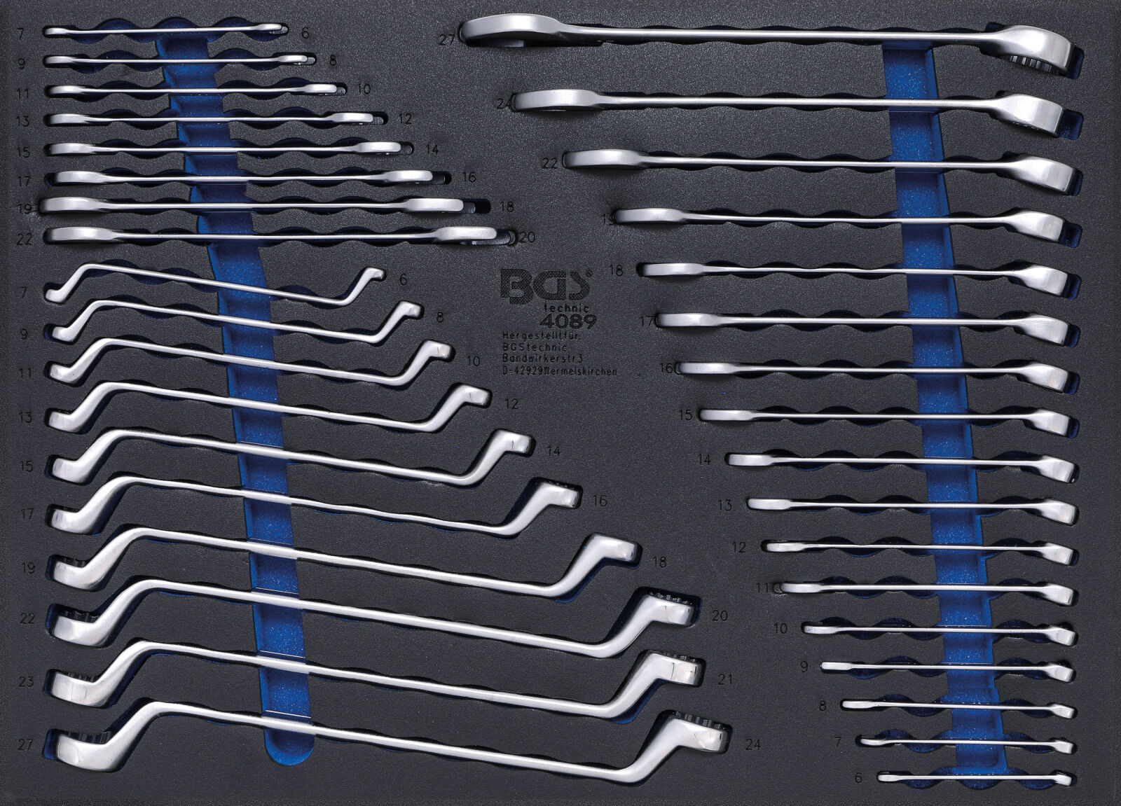 E-shop Sada kľúčov v penovej výplni, 6 - 27 mm, 35 ks - BGS 4089
