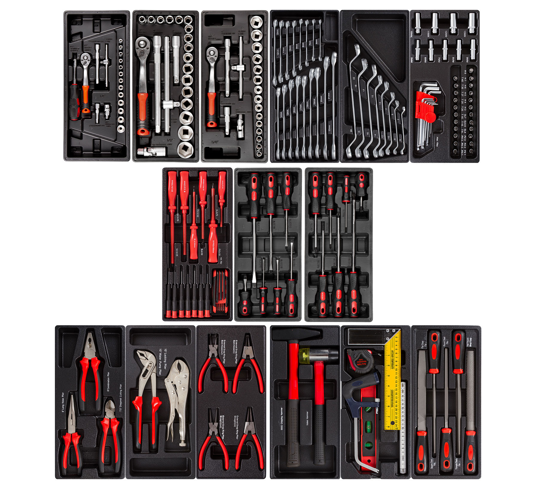 E-shop Sada náradia do dielenského vozíka, 15 výplní, 245 ks - H14019D-set