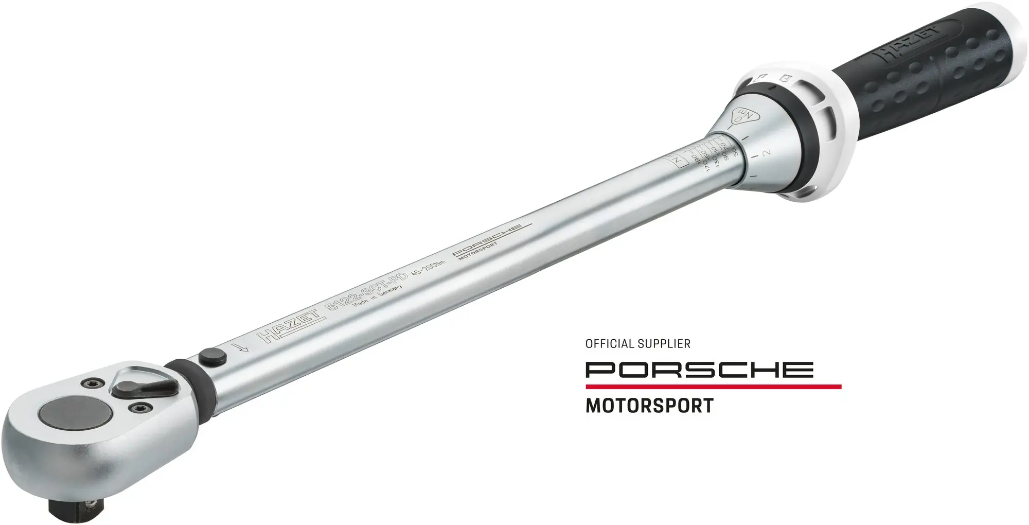 Momentový kľúč HAZET 5122-3CT-PD 1/2 40–200 Nm Momentový kľúč HAZET 5122-3CT-PD 1/2 palca v dizajne Porsche Motorsport