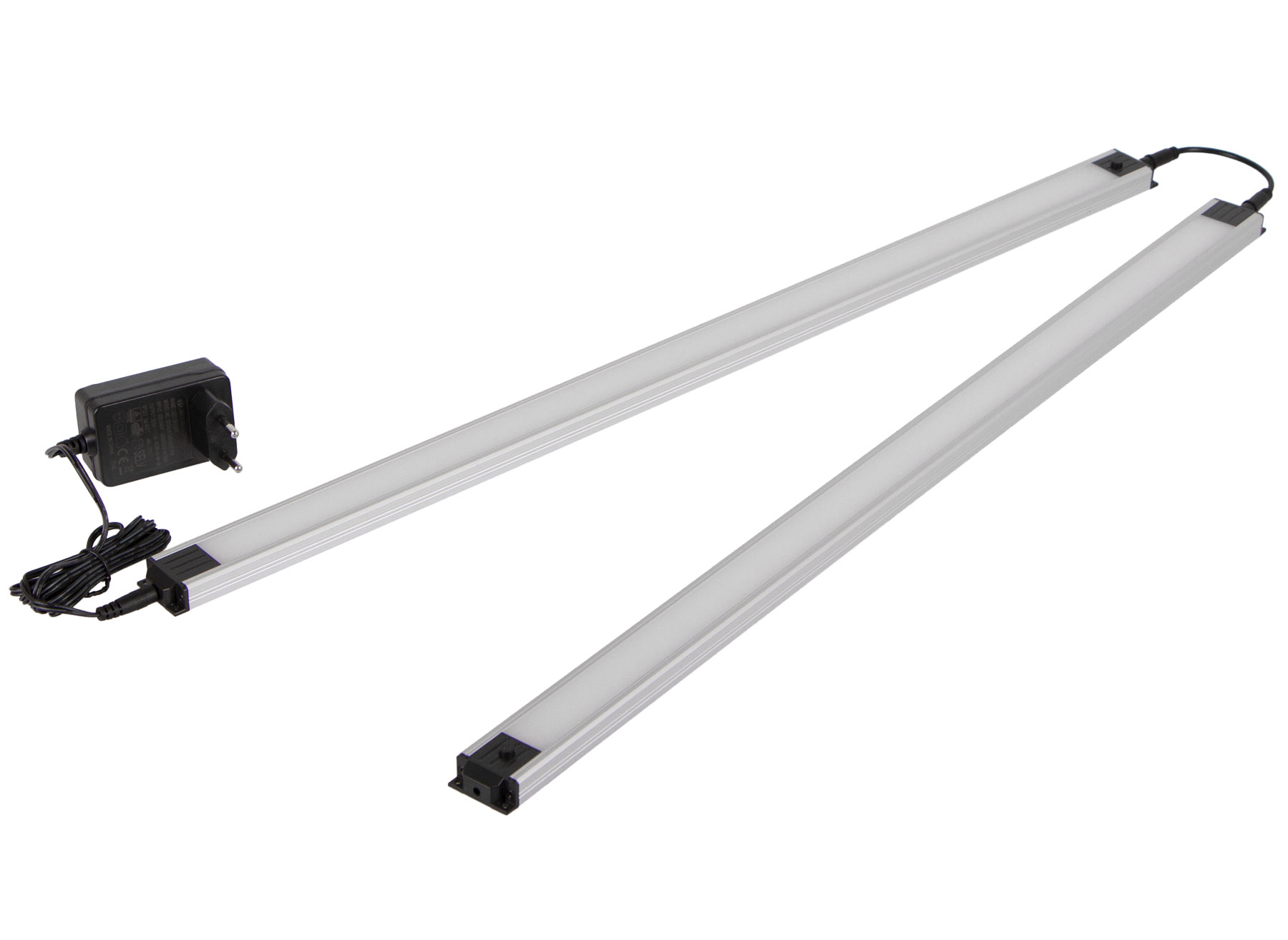E-shop Osvetlenie dielenského nábytku PROFI - 2x LED panel 8W s adaptérom a prepojkou - LED8WBAL2