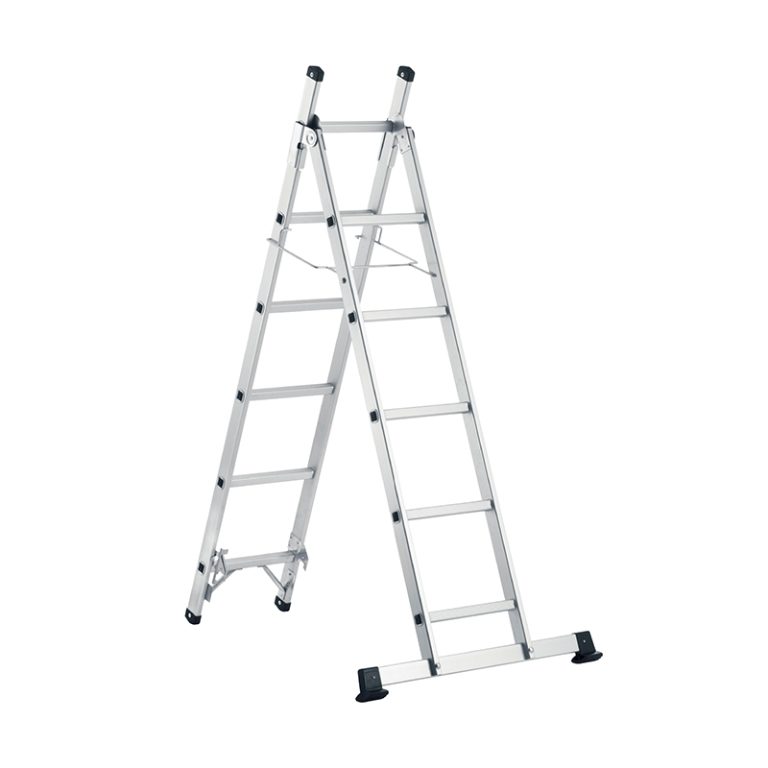 Hliníkový multifunkčný rebrík AH505 4 v 1 Hliníkový multifunkčný rebrík AH505 4 v 1 v pracovnej polohe