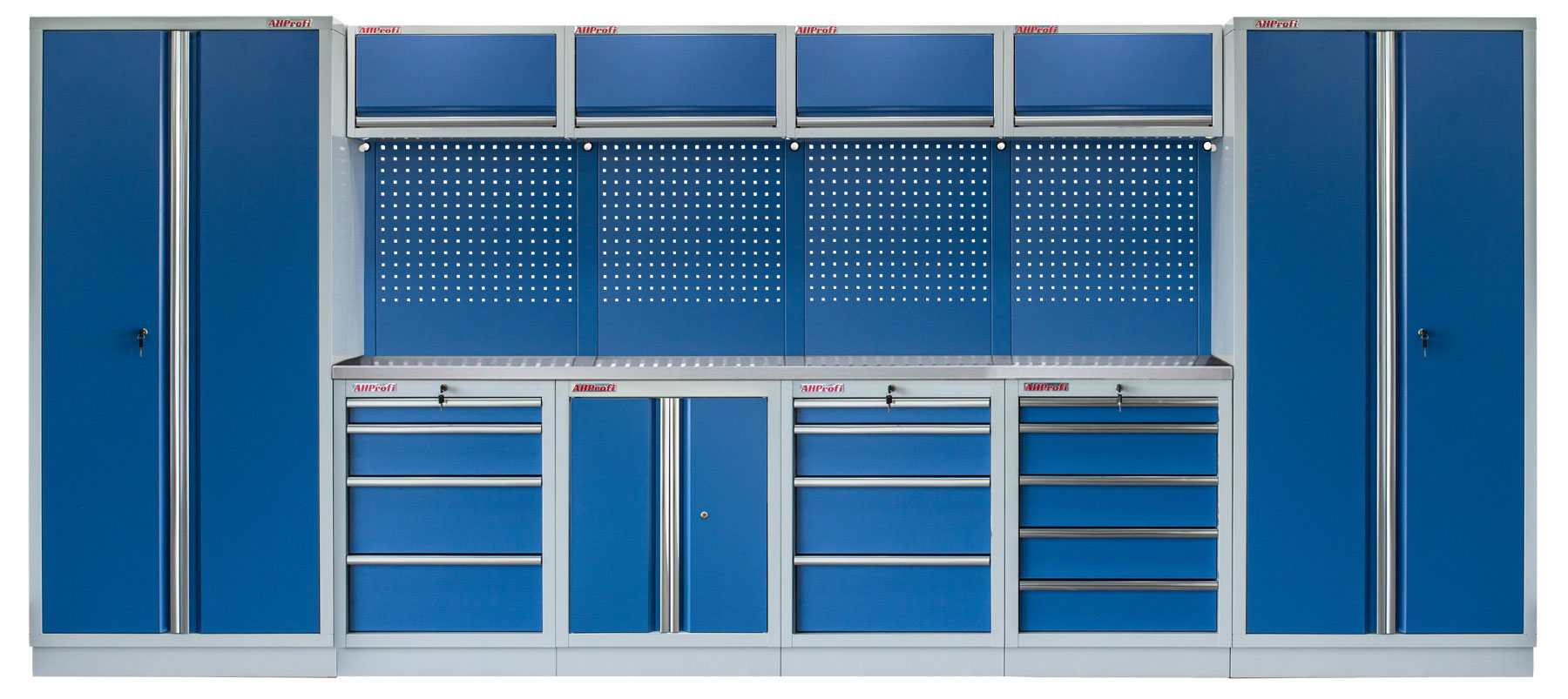 E-shop Kvalitný PROFI BLUE dielenský nábytok - 4535 x 2000 x 495 mm - MTGS1300A22