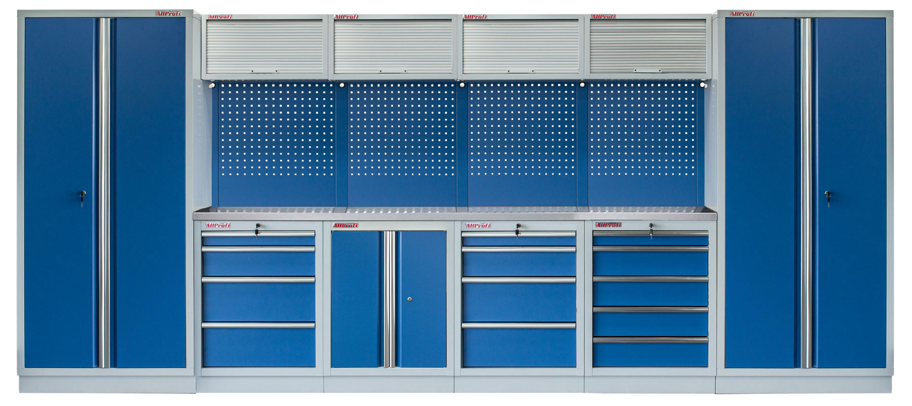 E-shop Kvalitný PROFI BLUE dielenský nábytok - 4535 x 2000 x 495 mm - MTGS1300A33