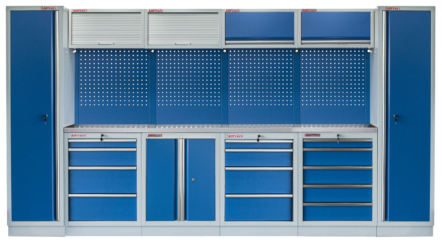 E-shop Kvalitný PROFI BLUE dielenský nábytok 3920 x 495 x 2000 mm - MTGS1300A77