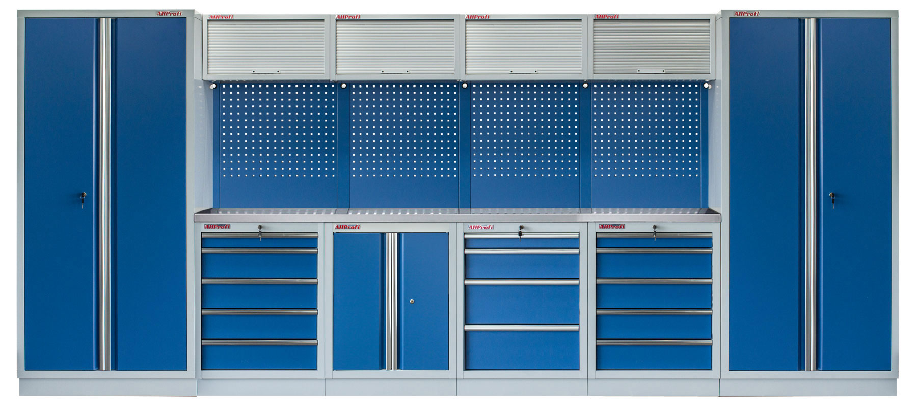 E-shop Kvalitný PROFI BLUE dielenský nábytok - 4535 x 2000 x 495 mm - MTGS1300AO