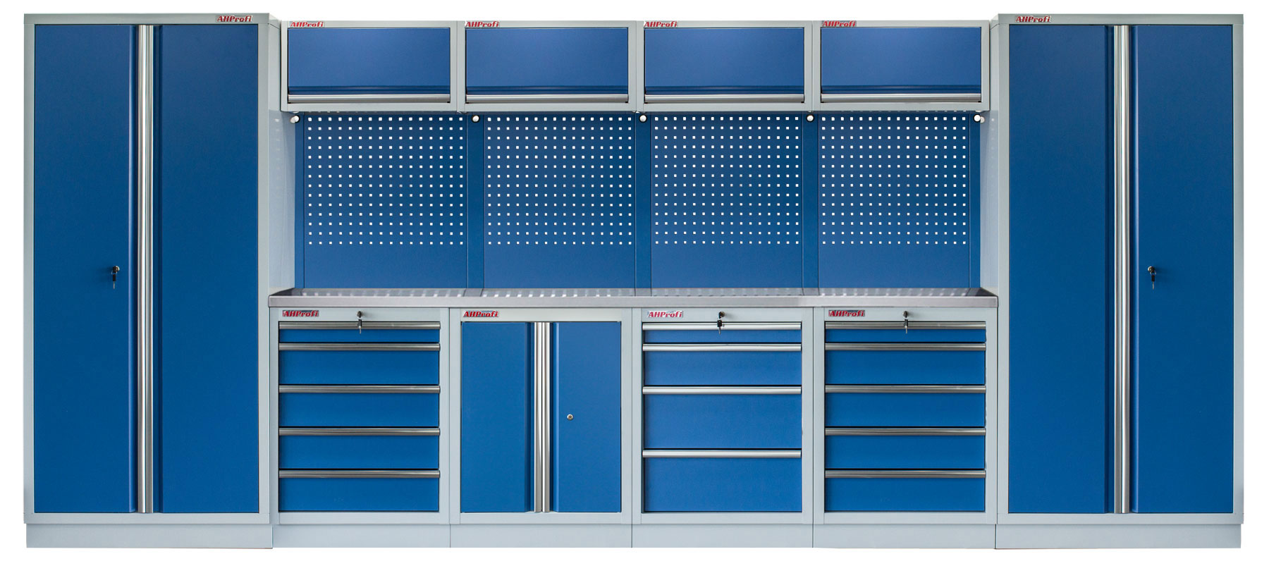 E-shop Kvalitný PROFI BLUE dielenský nábytok - 4535 x 2000 x 495 mm - MTGS1300AP