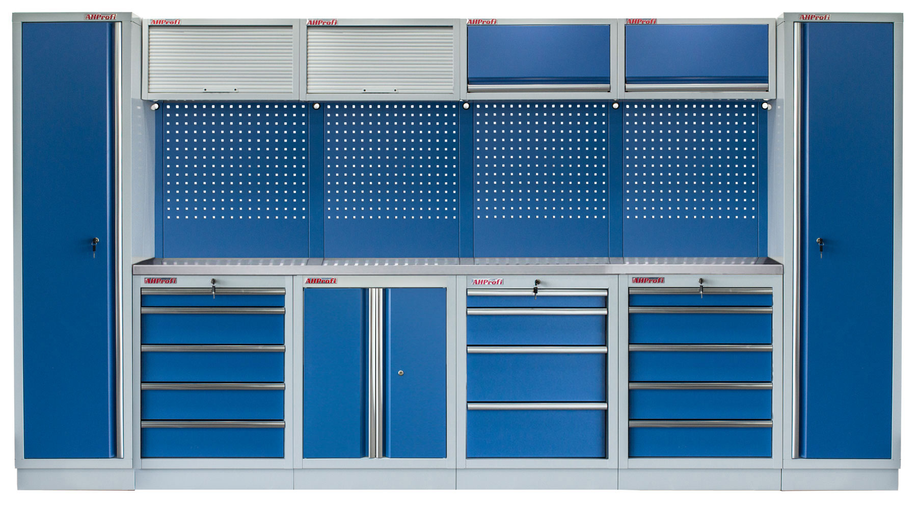 E-shop Kvalitný PROFI BLUE dielenský nábytok 3920 x 495 x 2000 mm - MTGS1300AZ