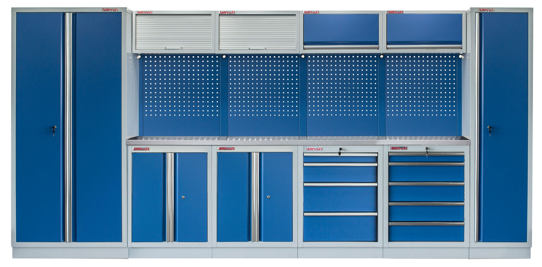 E-shop Kvalitný PROFI BLUE dielenský nábytok 4235 x 495 x 2000 mm - MTGS1300BB4