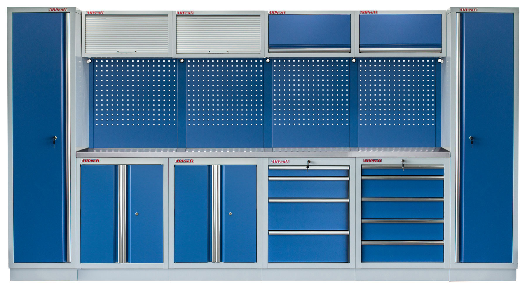 E-shop Kvalitný PROFI BLUE dielenský nábytok 3920 x 495 x 2000 mm - MTGS1300BB7