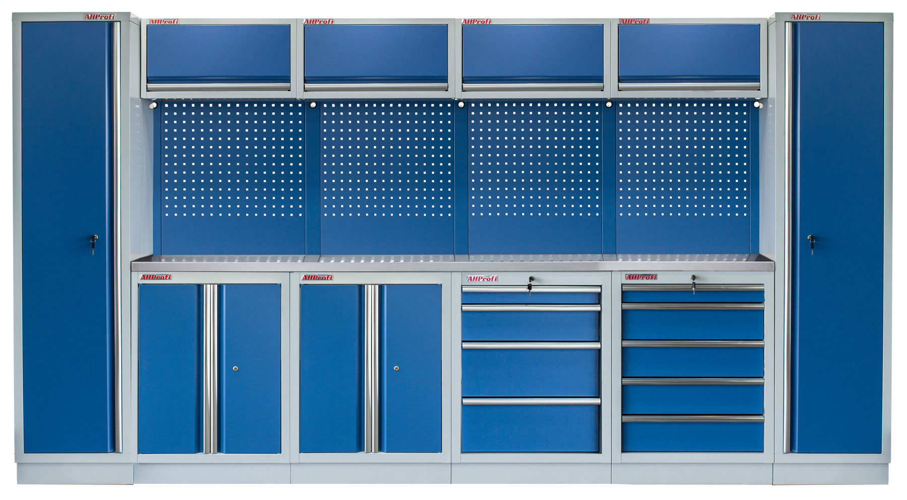 E-shop Kvalitný PROFI BLUE dielenský nábytok 3920 x 495 x 2000 mm - MTGS1300BB8