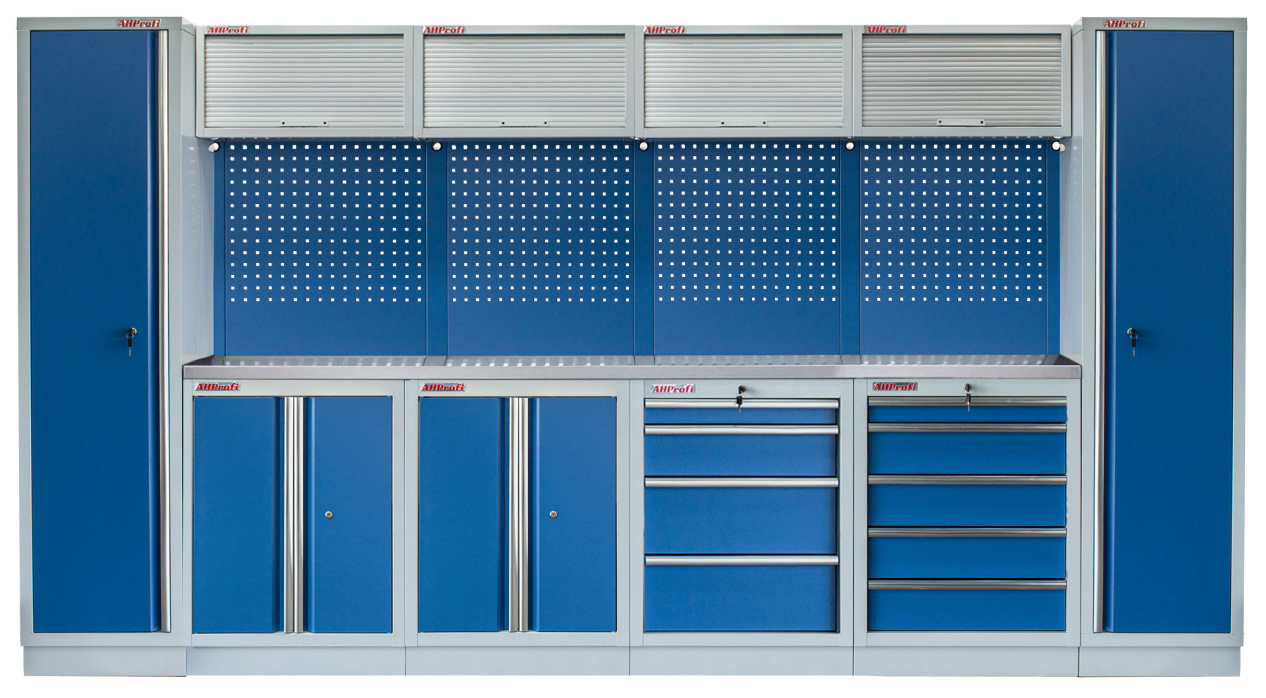 E-shop Kvalitný PROFI BLUE dielenský nábytok 3920 x 495 x 2000 mm - MTGS1300BB9