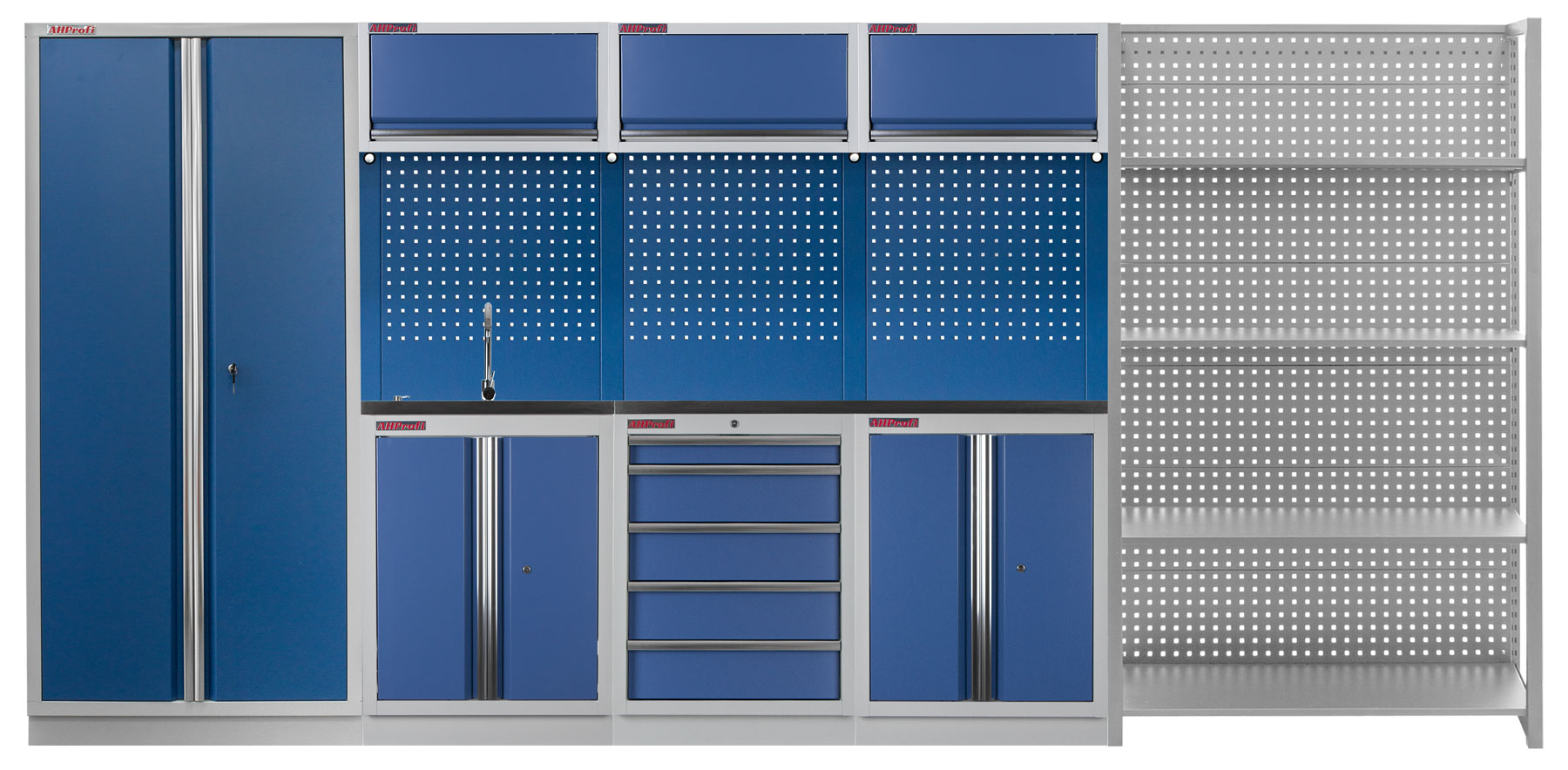 E-shop Zostava PROFI BLUE dielenského nábytku 4155 x 495 x 2000 mm - MTGS1300NE