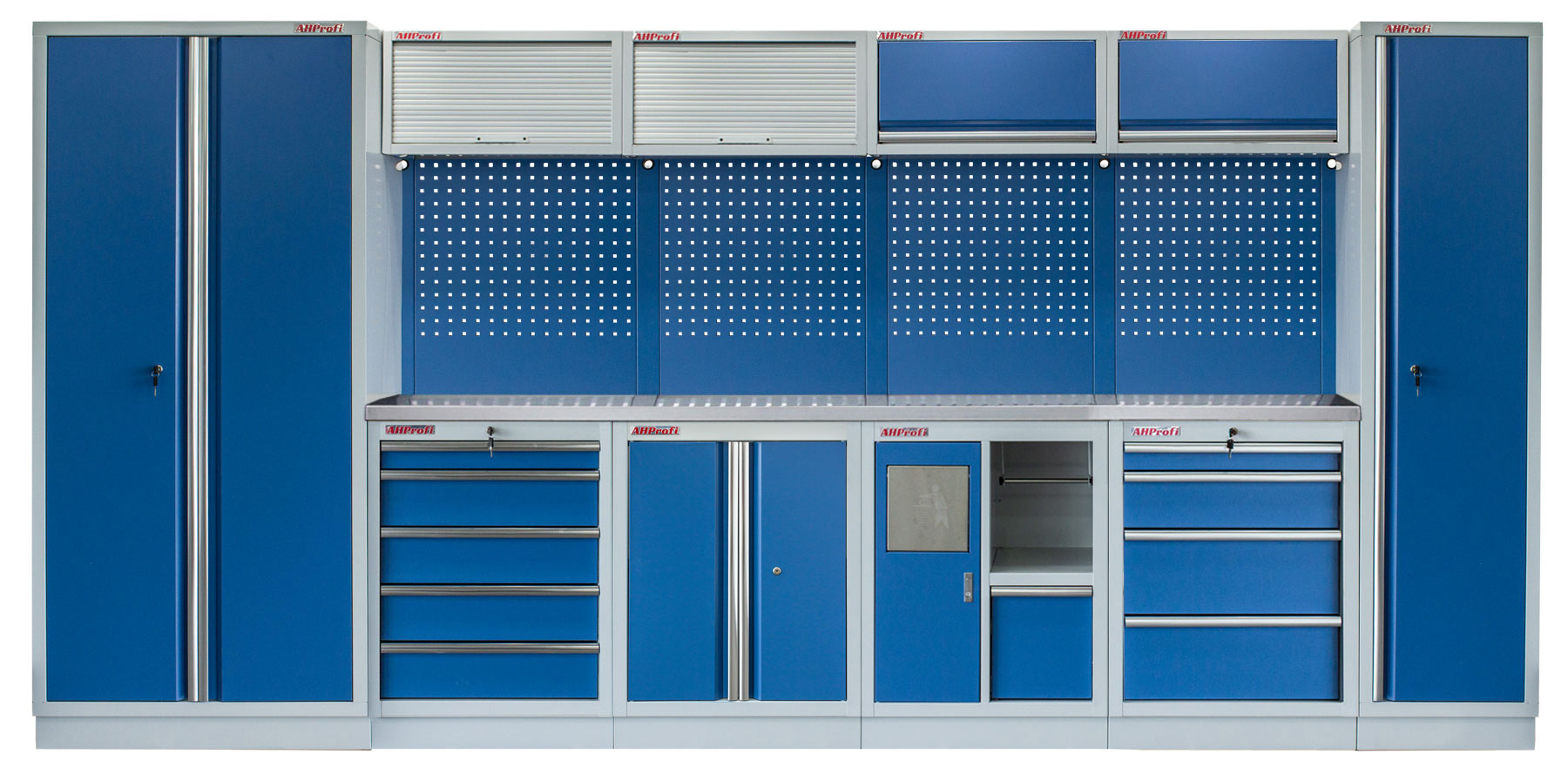 E-shop Kvalitný PROFI BLUE dielenský nábytok 4235 x 495 x 2000 mm - MTGS1301AF