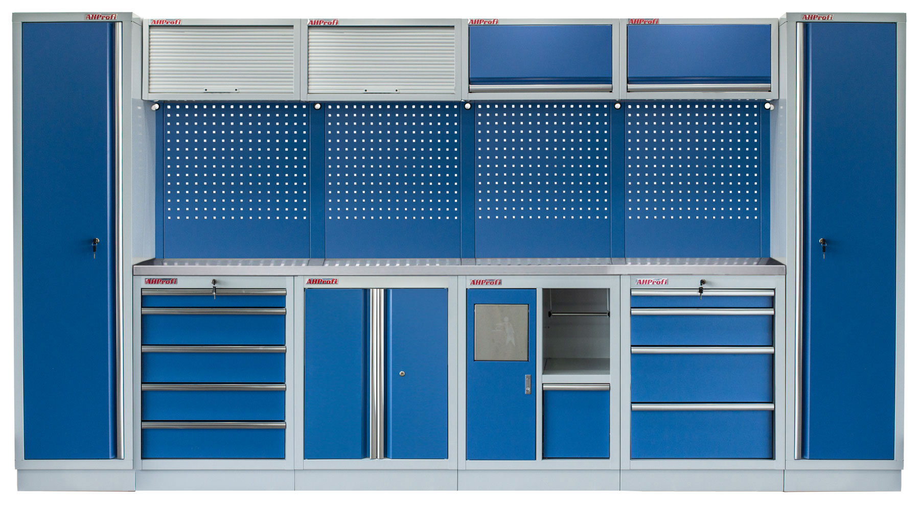E-shop Kvalitný PROFI BLUE dielenský nábytok 3920 x 495 x 2000 mm - MTGS1301AG