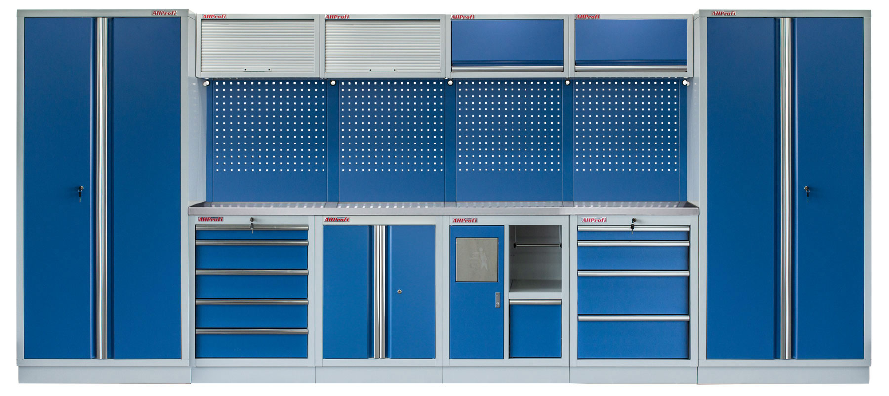 E-shop Kvalitný PROFI BLUE dielenský nábytok - 4535 x 2000 x 495 mm - MTGS1301AM