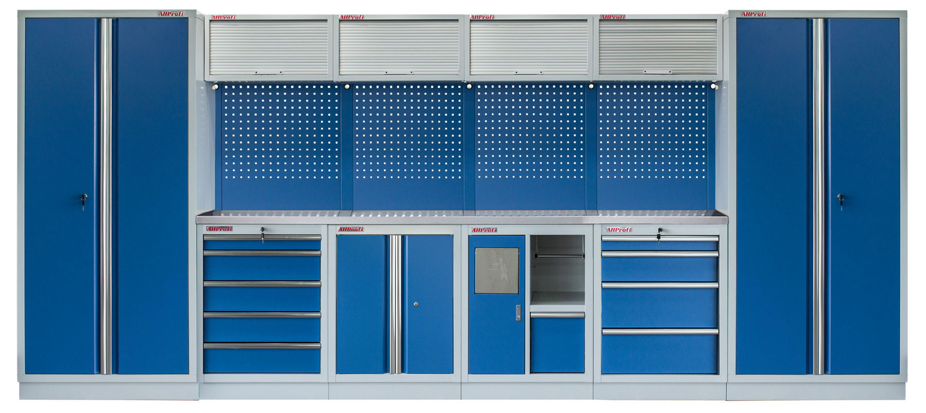 E-shop Kvalitný PROFI BLUE dielenský nábytok - 4535 x 2000 x 495 mm - MTGS1301AQ