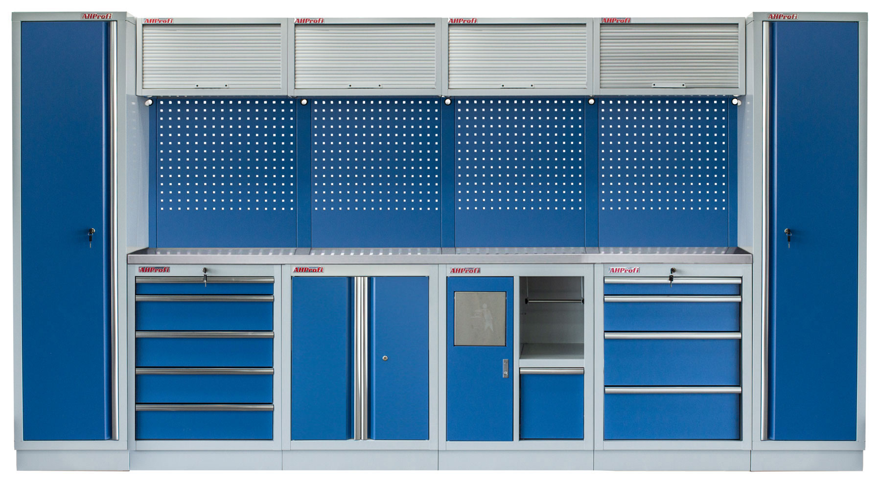E-shop Kvalitný PROFI BLUE dielenský nábytok 3920 x 495 x 2000 mm - MTGS1301AW