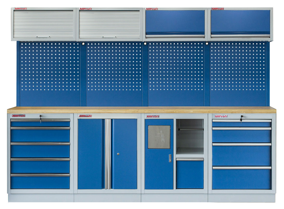 E-shop Zostava PROFI BLUE dielenského nábytku 2720 x 495 x 2000 mm - MTGS1301BB