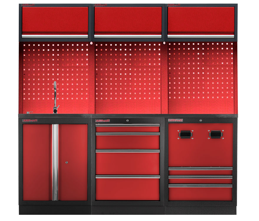 E-shop Zostava PROFI RED dielenského nábytku 2040 x 495 x 2000 mm - RTGS1300NA