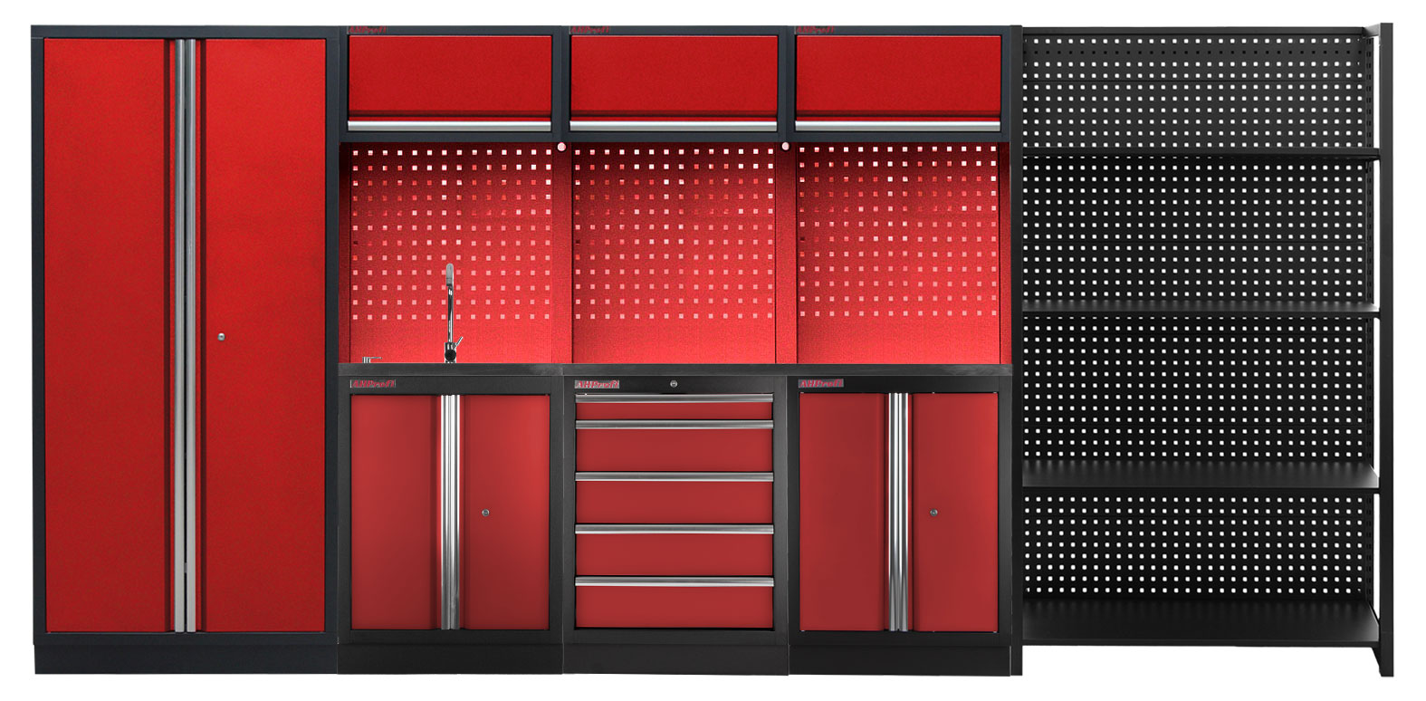 E-shop Zostava PROFI RED dielenského nábytku 4155 x 495 x 2000 mm - RTGS1300NE