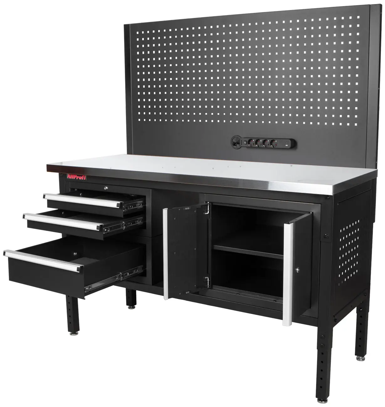 Dielenský stôl TSP6024 s modulmi a zástenou EXPERT Dielenský stôl TSP6024 s modulmi a zástenou EXPERT
