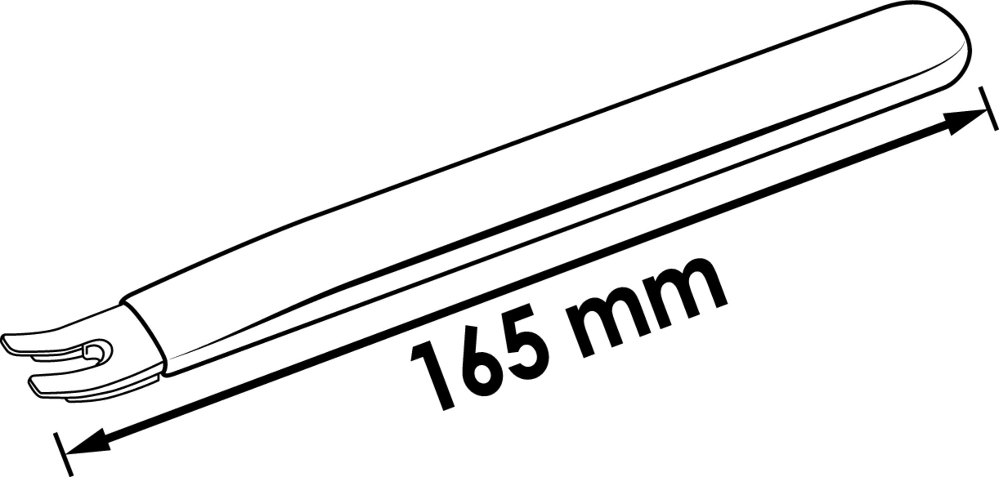 Technický nákres uvoľňovacej páky pre plastové príchytky Vigor V4310N Technický nákres uvoľňovacej páky pre plastové príchytky Vigor V4310N