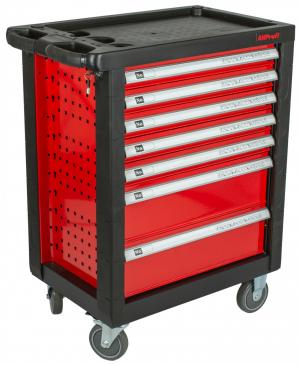 Dielenský vozík Carbon s náradím, 7 zásuvok - H14019CAR