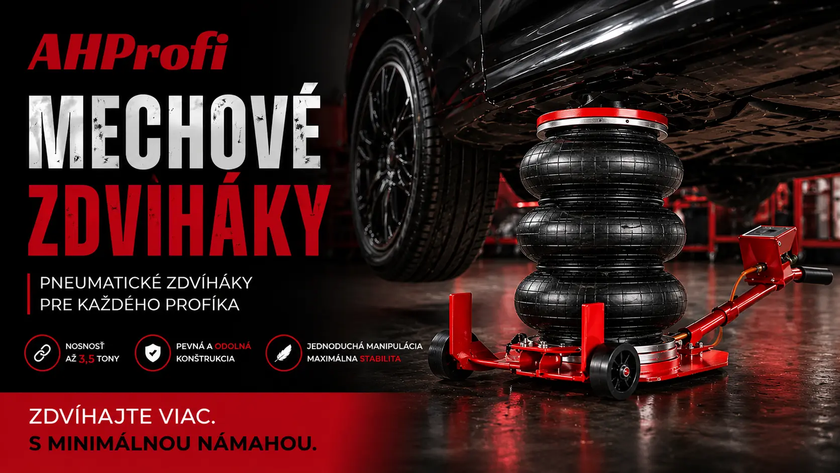Pneumatické mechové zdviháky AHProfi